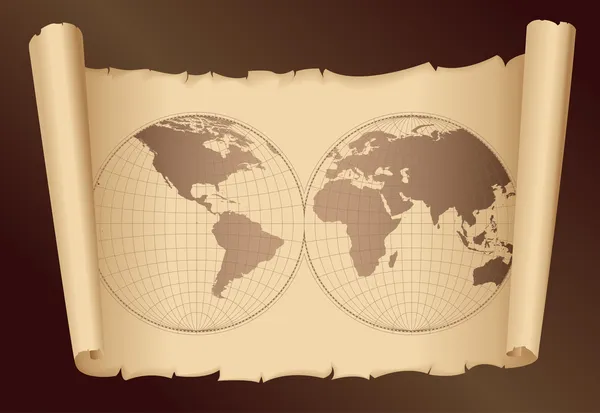 Eski Dünya Haritası — Stok Vektör