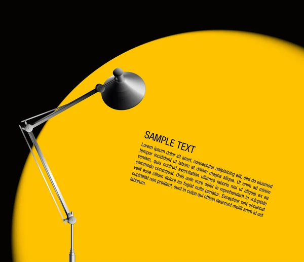 Lampe de bureau avec lumière jaune - vecteur — Image vectorielle