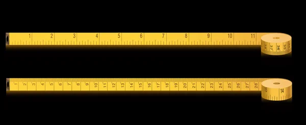 측정 테이프-인치와 센티미터 — 스톡 벡터
