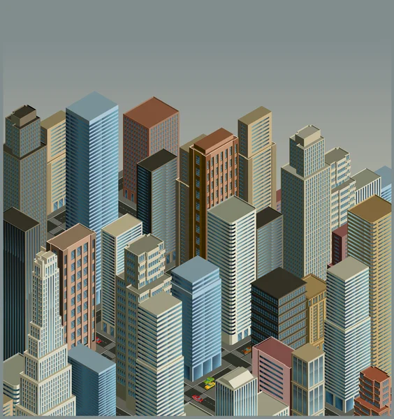 Ville isométrique — Image vectorielle