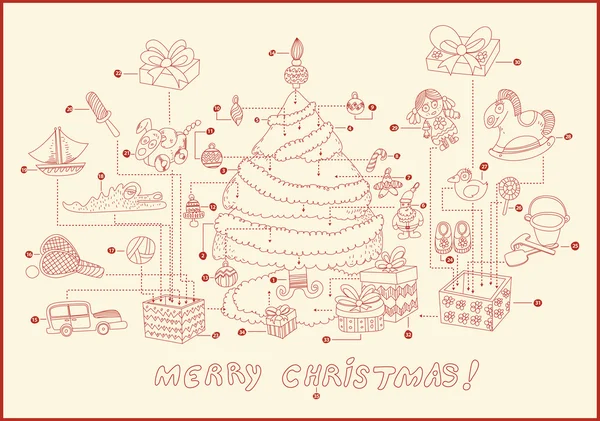 如何装饰完美的圣诞树指令 — 图库矢量图片