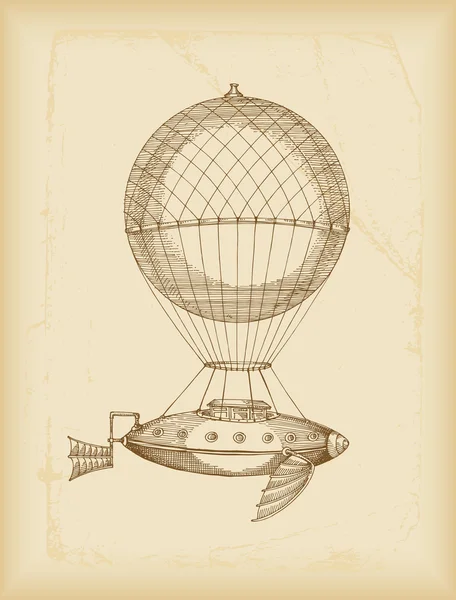 Эскиз летательного аппарата - сепия — стоковый вектор