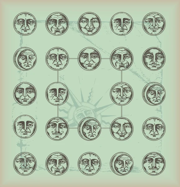 Vintage background-circle faces