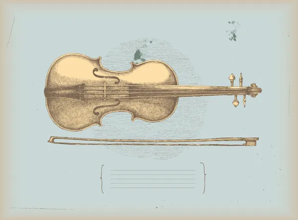 Hegedű rajz - hangszer — Stock Vector