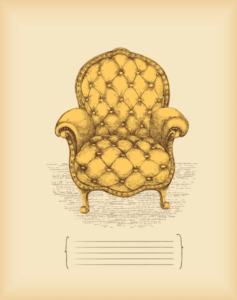Вінтажне крісло - креслення - вектор — стоковий вектор
