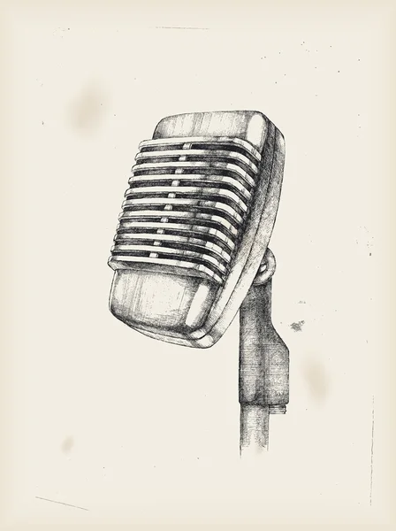 Dibujo del micrófono — Vector de stock