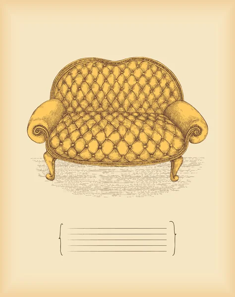 Винтажный диван — стоковый вектор