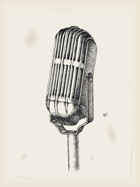 Mikrofon-çizim — Stok Vektör