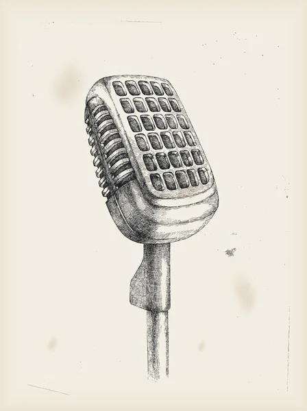 Mikrofon-rysunek — Wektor stockowy