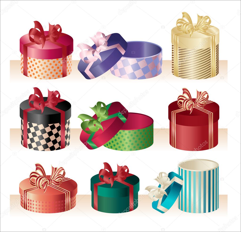 Christmas round boxes