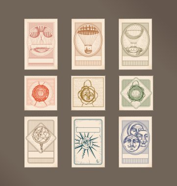 Postage stamps- vintage clipart