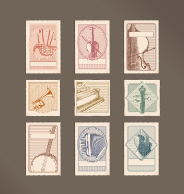 Music instruments stamps