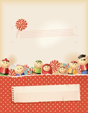 Sweet red childhood memories clipart