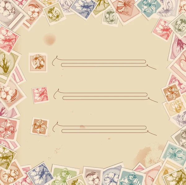邮票背景与文本的空间 — 图库矢量图片