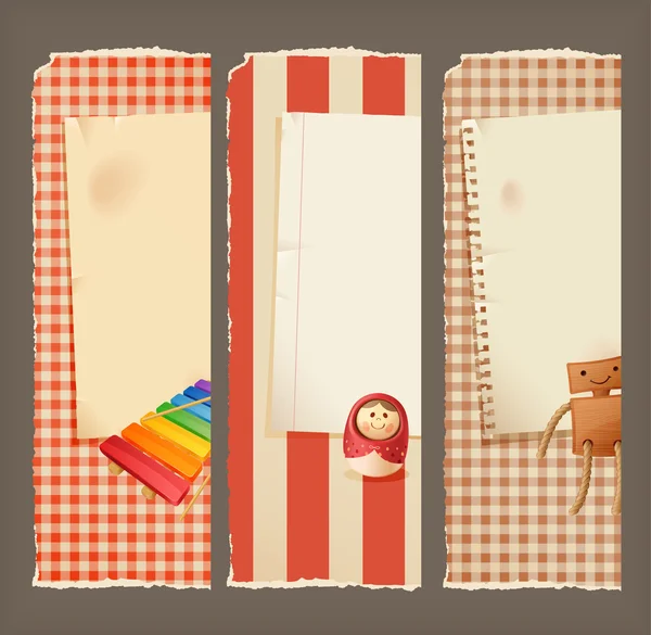 Banderas y juguetes de papel — Archivo Imágenes Vectoriales