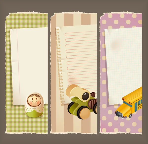 Papier bannières & jouets — Image vectorielle