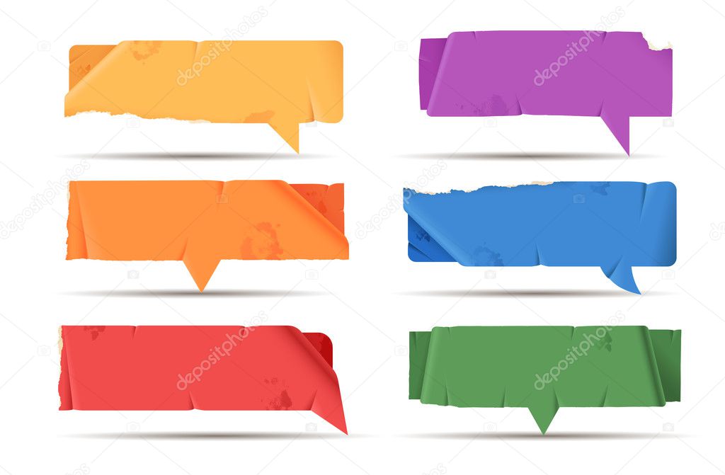 Colored paper speech bubbles - rectangular