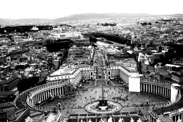 View over Rome from the top of St. Peter's Basilica