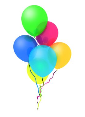 Color inflatable balloons clipart