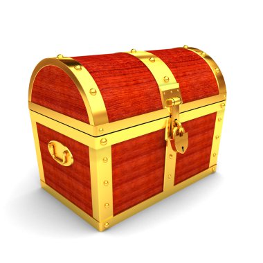 Wooden treasure chest clipart