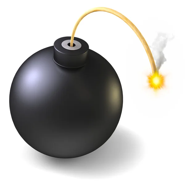 Yanan bir kordon ile bomba — Stok fotoğraf