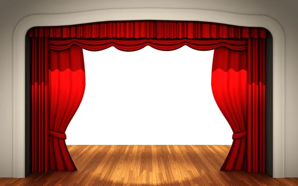Escenario con cortina abierta — Foto de Stock