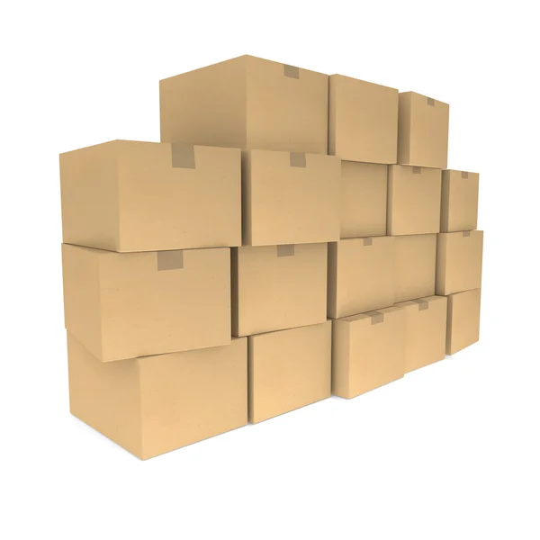 Pilas de cajas de cartón —  Fotos de Stock