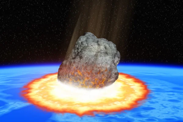 Collision d'un astéroïde avec la Terre — Photo