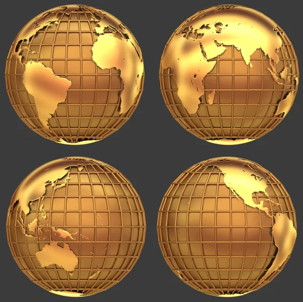Стилизованный золотой глобус — стоковое фото