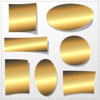 Set of golden sticker clipart