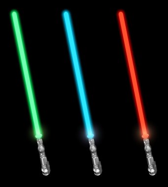 Set of lightsabers clipart