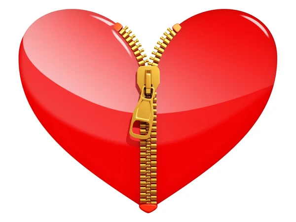 Heart with zipper — Stock Photo, Image