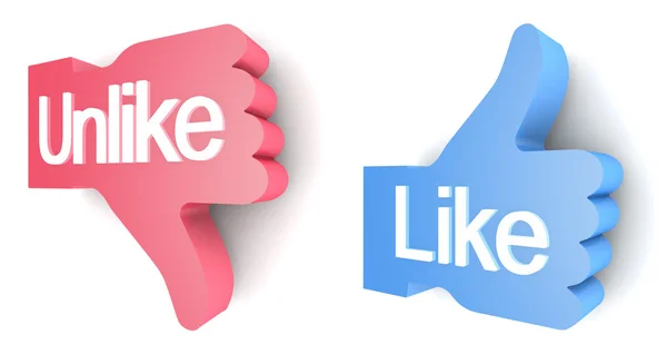 "Like "és" eltérően "gombok — Stock Fotó