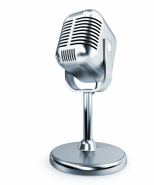 Retro mikrofon ze stali — Zdjęcie stockowe