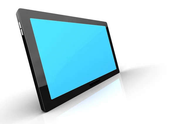 青い画面のタブレットコンピュータ — ストック写真