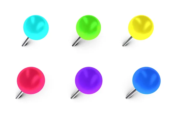 Set of color pushpins — Stock Photo, Image