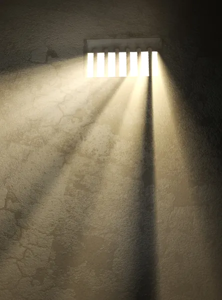 Сонячне світло у вікні в'язниці — стокове фото