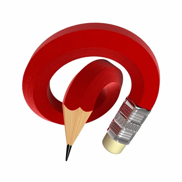 Červená dřevěná tužka — Stock fotografie