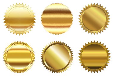 Set of golden seal clipart