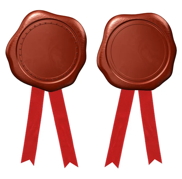 stock image Wax seal with red ribbons