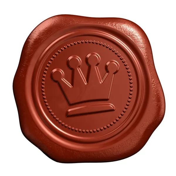 Wax seal with crown stamp — Stock Photo, Image