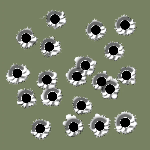 Buracos de bala — Fotografia de Stock