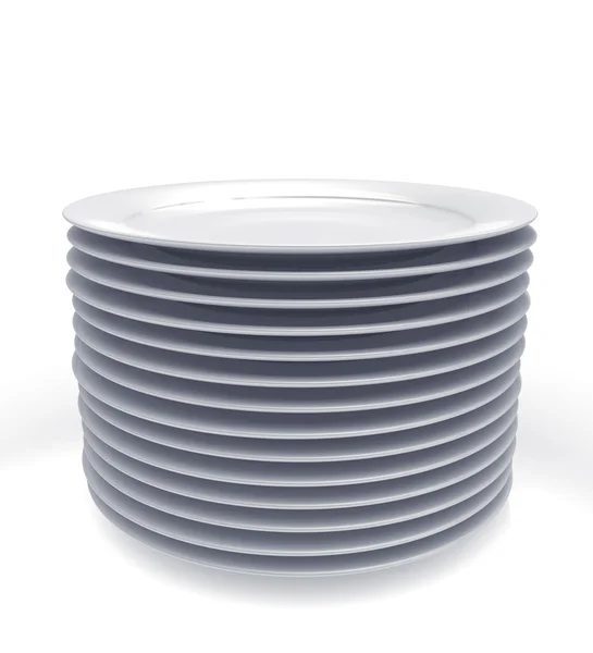 Montón de platos blancos —  Fotos de Stock