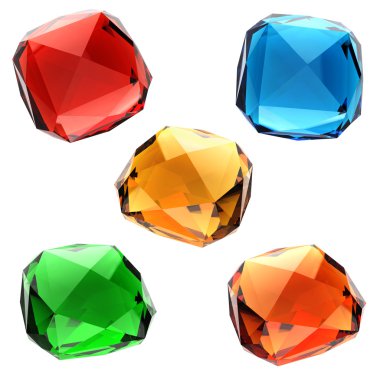 Set of colorful gems clipart