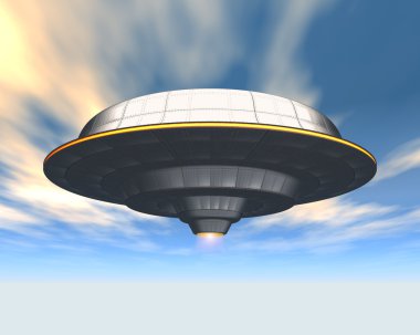 Ufo in the sky clipart