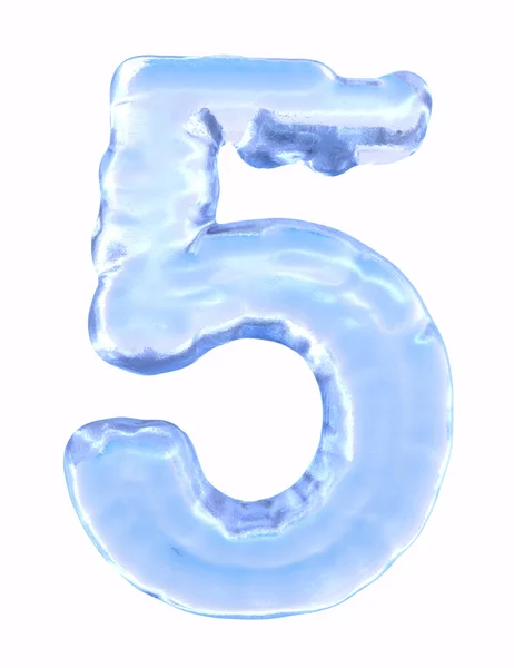 Αριθμός πάγου. αριθμό 5. απομονώνονται σε λευκό φόντο — Φωτογραφία Αρχείου