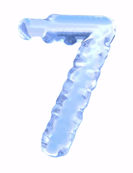 Eiszahl. Nummer 7. isoliert auf weißem Hintergrund — Stockfoto