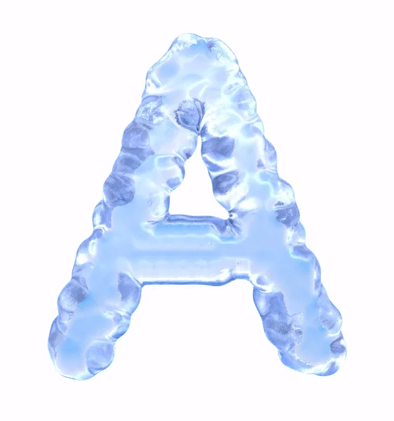氷のフォントです。a. 大文字に、白い背景で隔離 — ストック写真