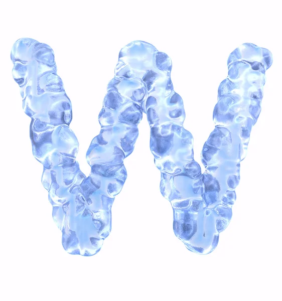 Eisbrunnen. Buchstabe mit Großbuchstaben, isoliert auf weißem Hintergrund — Stockfoto