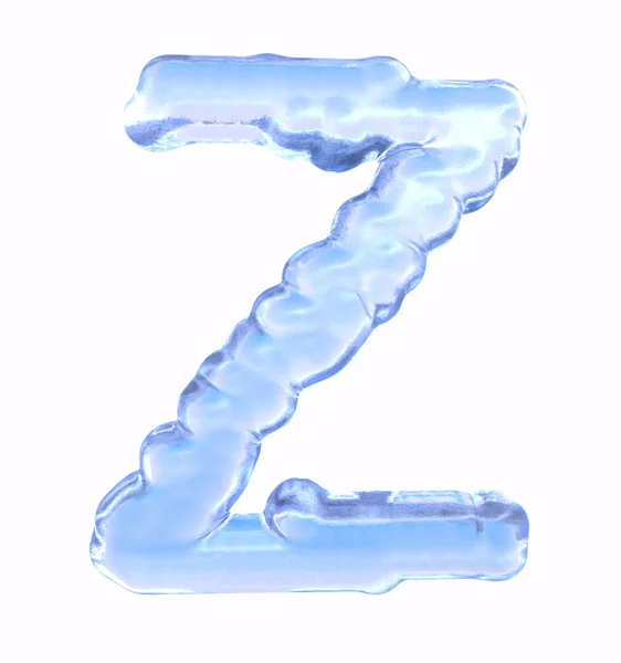 冰的字体。信 z.大写，在白色背景上孤立 — 图库照片